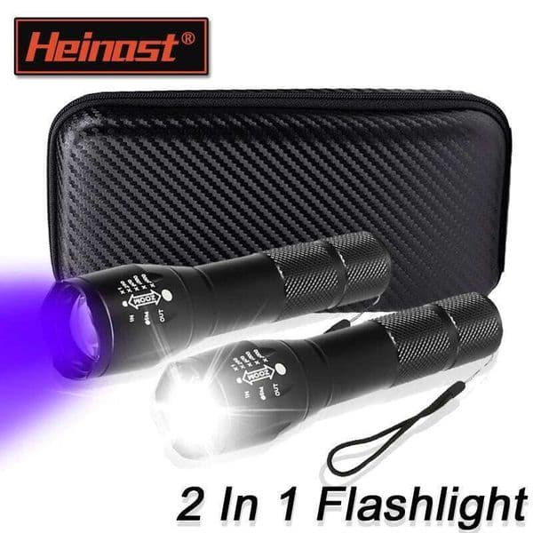 2-in-1 Type C Rechargeable Flashlight Torch 395nm Black Portable Ultraviolet Light Pets Blacklight UV Flashlights X260120