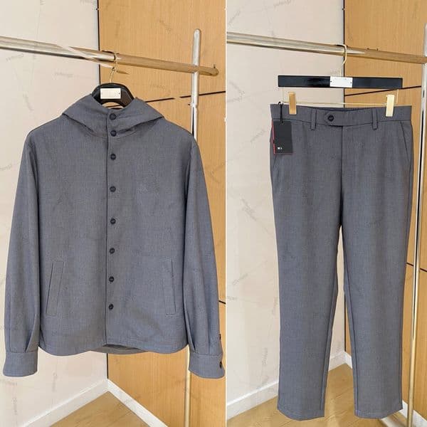 Mens designer jacket luxury jackets Italian style kit old money hoodie buckle fashionable casual jacket set