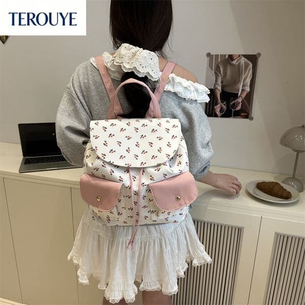 TEROUYE Autumn New Cute Small Backpack Top fashion Versatile Durable niche design casual and simple atmosphere style student backpack backpack