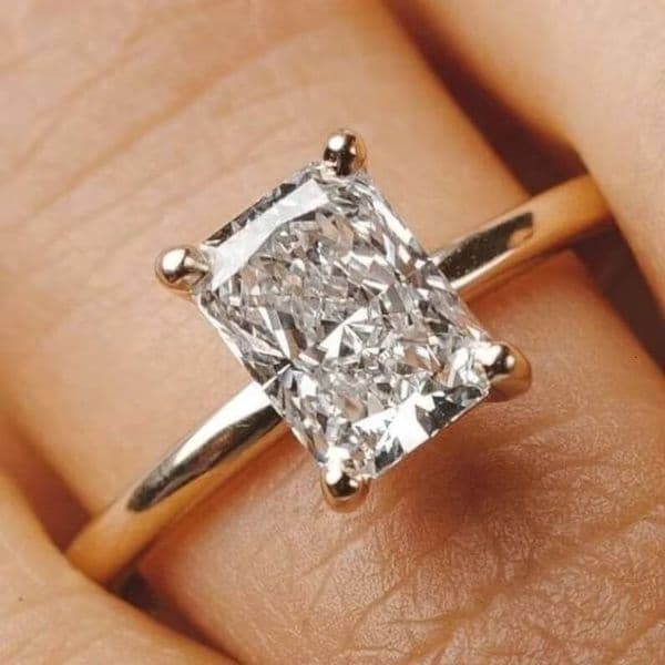 IGI Lab 3 Diamond Engagement 2 CT Solitaire Wedding Ring Thank You Gift for Women Handmade Jewelry