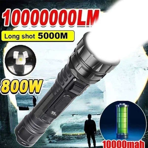 Powerful Led Camping Flashlight 18650 USB Rechargeable Zoom Torch with Side Light Outdoor Tactical Lamp 6mode Waterproof Lantern X260120