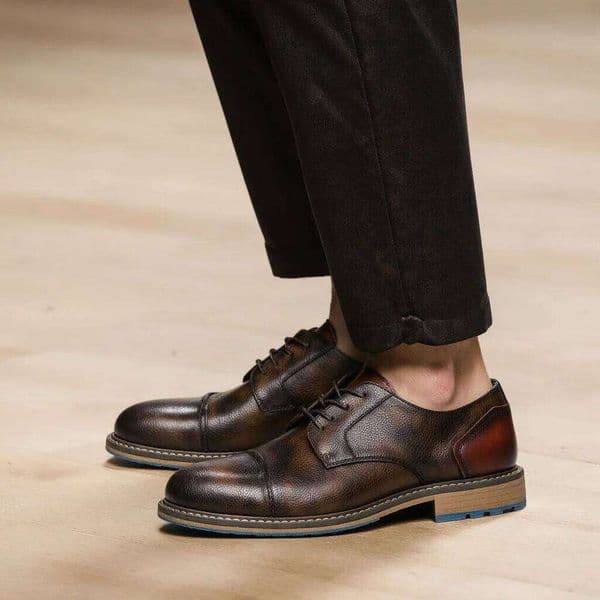 Retro Derby Casual shoes Fashion Men Leather Shoes XJ260120