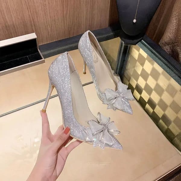 Shoes Rhinestone High Heels Women Pumps Pointed toe Woman Crystal Party Wedding Shoes zapatillas mujer 260119