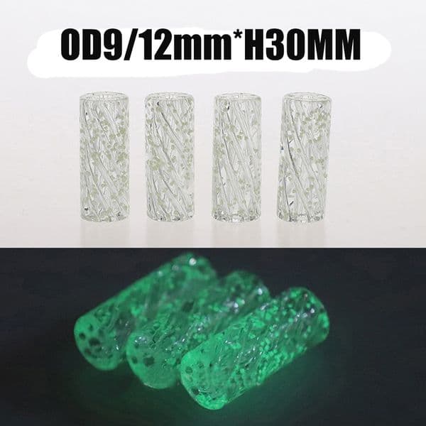 9mm 12mm H30mm Luminous Mini Glass Cigaret Pipe Filter Tips Glow Clean Round Mouth for Dry Herb Tobacco Rolling Drip 7 Holes Thick Pyrex Glass Smoking Mouthtip