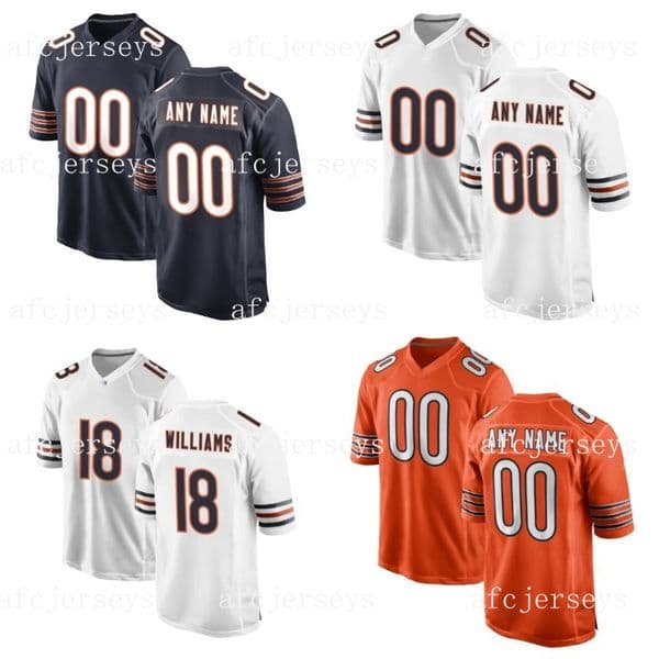 Custom Game Bearss 18 Caleb Williams 62 Joe Thuney Jonathan Owens Kevin Byard III Jersey Navy White Orange S - 7XL