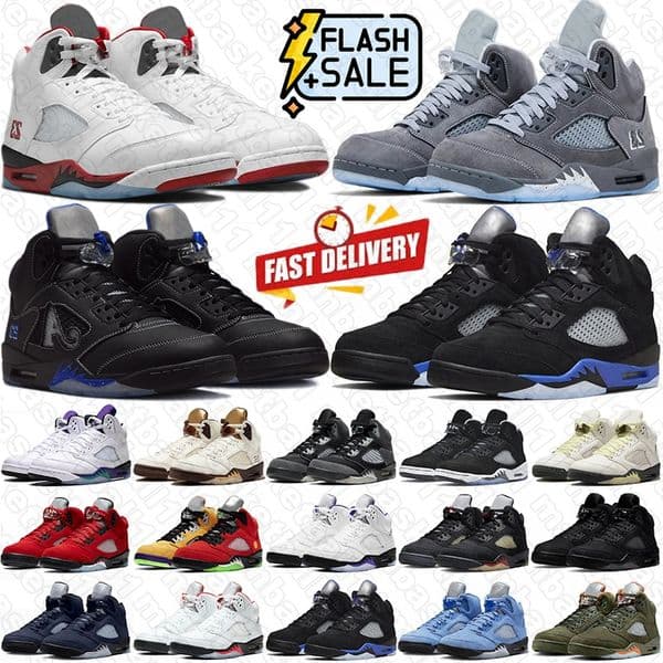 free shipping 5 5s basketball shoes designer sneakers for women mens trainers Fire Red Black Cat Racer Blue Metallic UNC Oreo men outdoor sports runners discount