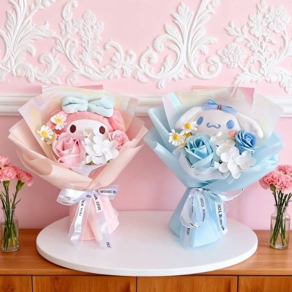 Cartoon Rabbit Dog Plush Toy Creative Flower Bouquet Home Decoration Valentine's Day Christmas Graduation Gift 220601