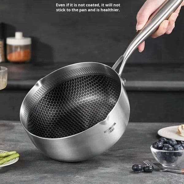 Snow Pan 316 Stainless Steel Food Supplement Thickened Small Milk Uncoated Household Baby Soup Noodle Pot 26H0121