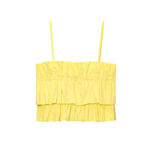 2025 summer new women's casual fashion simple cotton poplin comfortable sling straight collar short top