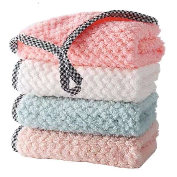 1/5/10Pcs Kitchen Hangable for Tableware Dish Cloth Microfiber Absorbent Household Cleaning Towels 26Y0121
