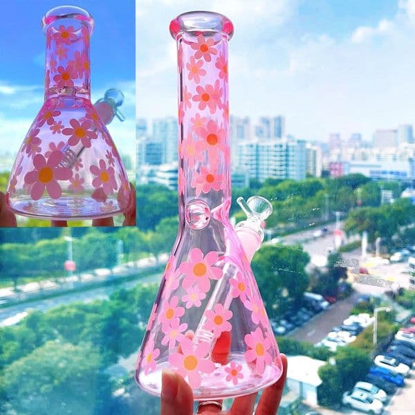 9.8inchs tall Heady hookahs glass water bongs smoking Water pipes bubbler beaker Oil bong Downstem Perc 14mm bowl