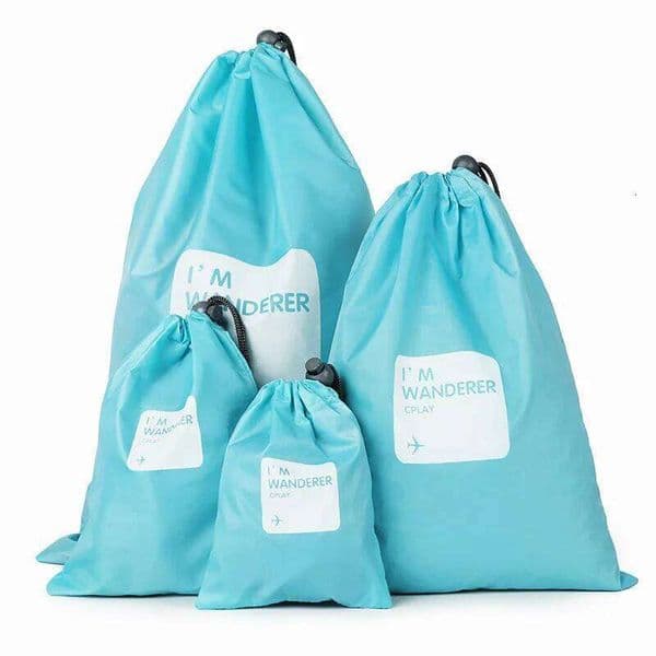 4 Pcs/Set Travel Waterproof Drawstring Storage Bags for Clothes Shoes Toys Multi Purpose Home Organize Pouches 26W0121