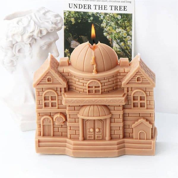 Valentine's Day 15cm European style candle house building cake chocolate silicone soap castle resin gypsum mold ddmySat