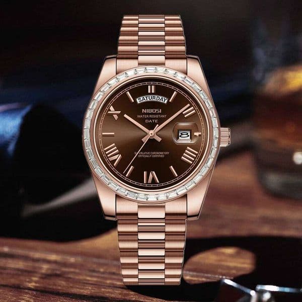 NIBOSI Top Brand Luxury Men Watch Fashion Business Diamond Quartz Wristwatch Waterproof Luminous Steel Watches Gift Reloj Hombre 26W01121