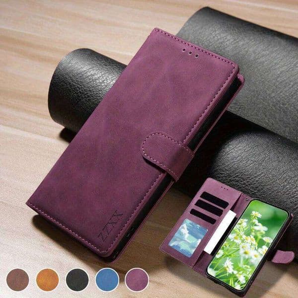 ZZXX Wallet With Slot Photo Frame Kickstand Magnetic Flip Leather Case For iPhone 16e Plus 16 Pro Max Card Bag Z260121
