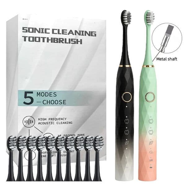 Electric Toothbrush Rotary Cleaning Teeth Brush Waterproof Electronic Tooth Brush With Timer USB Rechargeable Toothbrush 10 head 260119