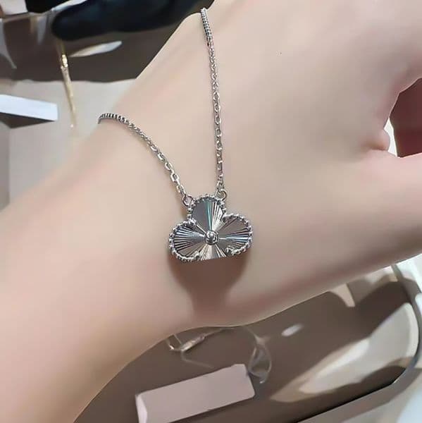 jewelery vanly cleef necklace Four-leaf Clover Necklace Thick Gold Plated 18k Rose Gold Necklace Mother-of-Pearl Chalcedony