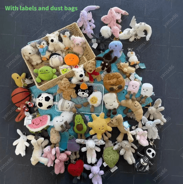 Jellys cat Marshmallow keychain designer high quality, cute plush toy cartoon doll for children as a gift. It can be hung on bags and is also a Christmas gift. AAAA