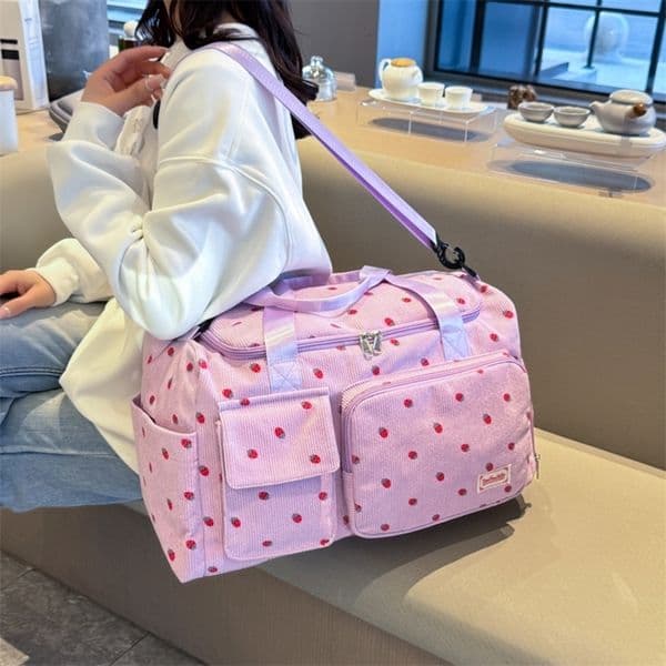 Corduroy Travel Tote Bag Large Capacity Carry On Travel Bag With Shoe Compartment Sports Fitness Bags For Women Duffle Bags 260109