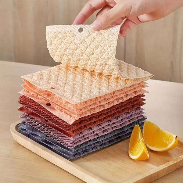 5pcs Heavy-Duty Cloths, Dishcloths, Super Absorbent, Quick-Dry, Reusable for Kitchen Cleaning 26Y0121