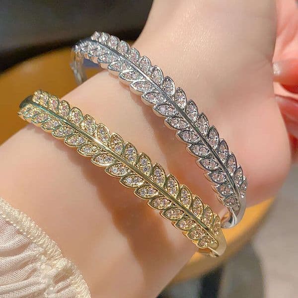 jewerly designer for women Designer jewelry Hot-Selling Real Zircon Luxurious Full-Inlaid Elegant Willow Leaf Exquisite Creative Bracelet