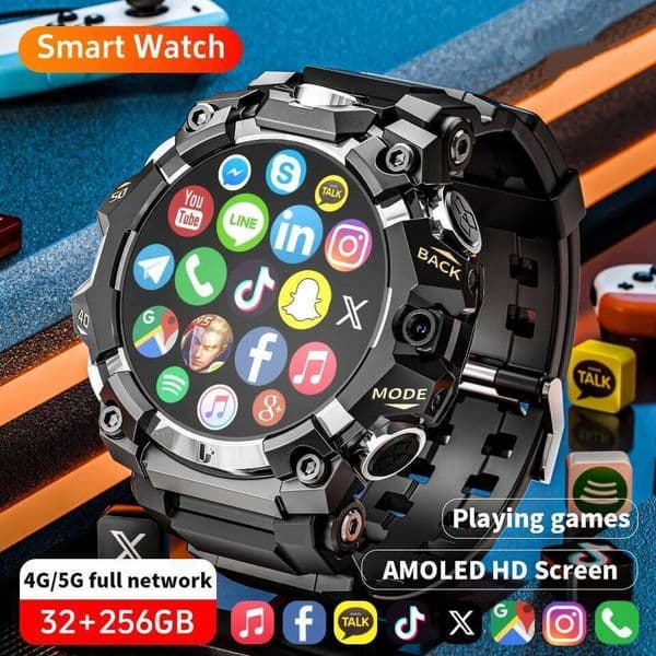 4G/5G Full Netcom Smartwatch Android Smart Watch With 800W Dual Camera GPS WIFI NFC Google Play Store Sim Card Slot 256GB Rom 26Y0122
