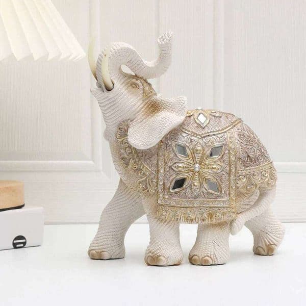 1pc Lucky Elephant Feng Shui Statue -Wealth AttractionDecorSculpture for Home Office -Vibrant Figurine, Enhances Aest 26H0122