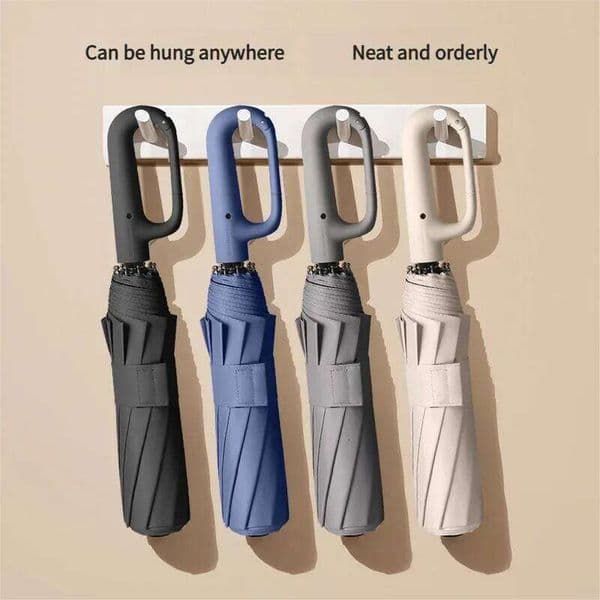 20 Bones Windproof Strong 105CM Reinforced Automatic Folding Umbrella for Men, Large Buckle Handle Wind and Water Resistant 26Y0121