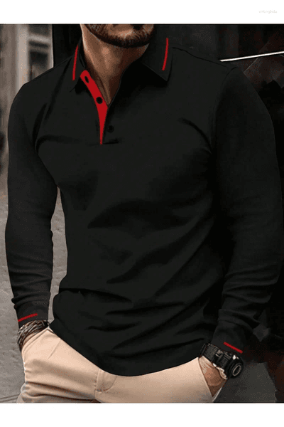 Men's Polos The Long-sleeved POLO Shirt For Spring And Autumn 2026 Features Street Fashion Comfort With 3D Pattern Printing