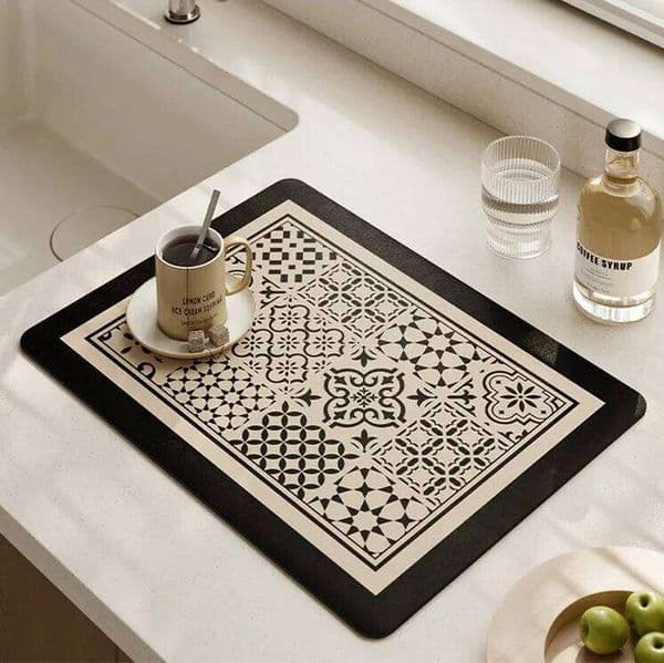 Trendy Kitchen Drying Diatomaceous Earth Absorbent Soft Countertop Tea Mat Dish Heat Resistant Anti Scald Dry Placemat 26H0122
