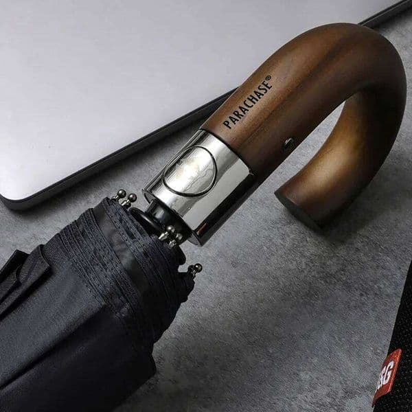 Wooden Hook Handle Clear Automatic Business Men Big Rain Women UV Parasol Sun Umbrella 10K Windproof 26Y0122