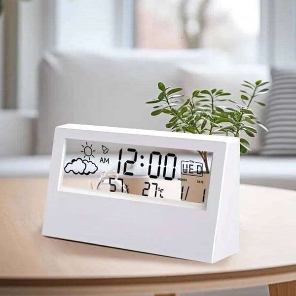 Electronic Clock Temperature Humidity Meter Weather Station for Home With Alarm LED Thermometer Thermo-Hygrometer ltifunction 26L0122