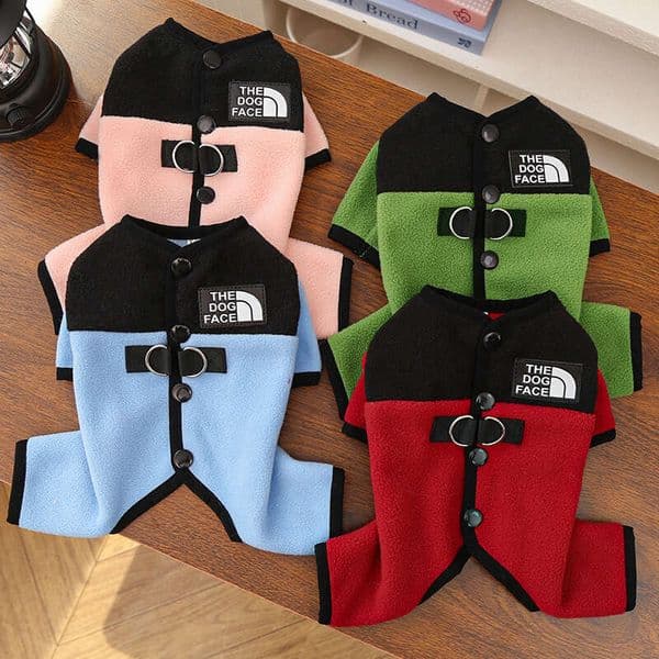 Pet Dog Clothes Cat Supplies New Autumn Winter Warm Four-Legged Fleece Jacket Traction Teddy Bichon