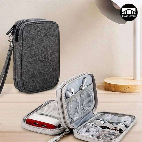 Travel Organizer Electronics Accessories Carrying Bag Portable Waterproof Double Layers All-in-One Storage Bags for Cable Wires 26Y0122