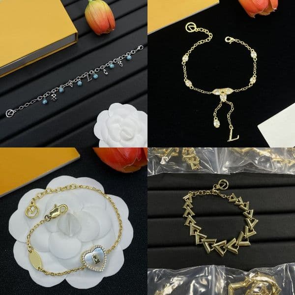 New Gold Tone Bracelet With Crystal Accents And Letter L Pendant Stylish Daily Jewelry High Quality Elegant Gift For Her Fashion Accessory