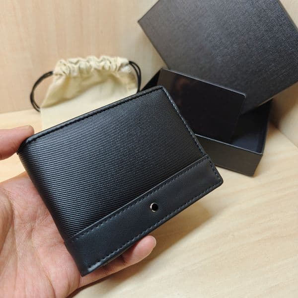 Folding coin purse men's handbag luxury brand cardholder luxury gift mini wallet black fashion bag anti-theft brush multiple card slots