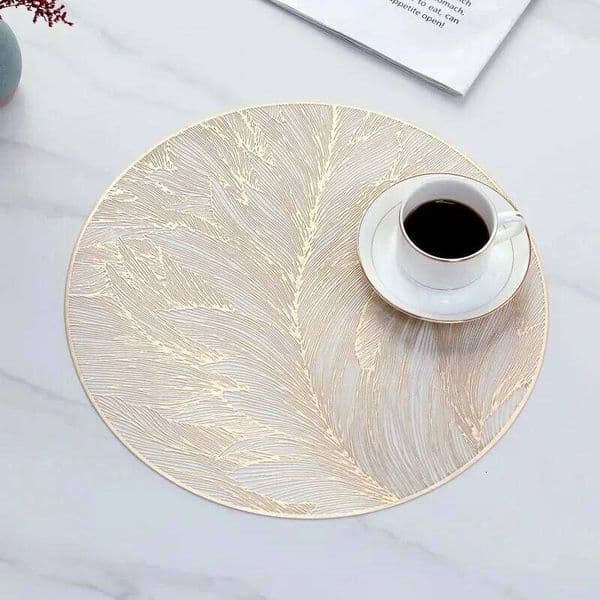 Placemats Set of 1/4Pc Light Luxury Placemat Wide Application PVC Table Decor Round Protector Mat Heat Resistant Pad 26H0122