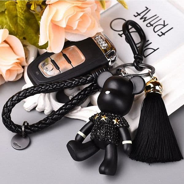 Fashion Bomgom Tassels Cartoon Popobe Gloomy Bear Keychain Cute Bag Charm Holder Cartoon Resin Key Chain 260112