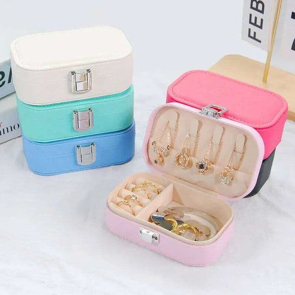 Simple snap button jewelry Korean version portable earrings storage necklace ring box 26Y0122