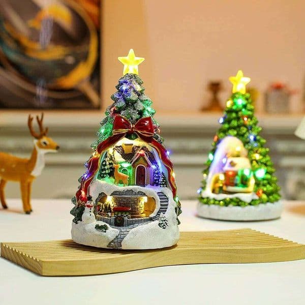 Tree Music with Rotating Train Musical Box Home Decoration for Kid Boy Girl Men Women Christmas Present 26W01212
