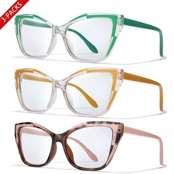 3 Pairs Trendy Cateye Sunglasses Men and Women Vacation Glasses with UV protection for Outdoor Sports, Running Clear Goggles 26W0122