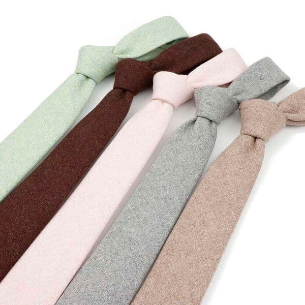 Winter Men's 7cm Woven Daily Tie Casual Classic Solid Color Thick Wool Necktie Business Offical Wedding Party Accessories Gifts 26Y0122