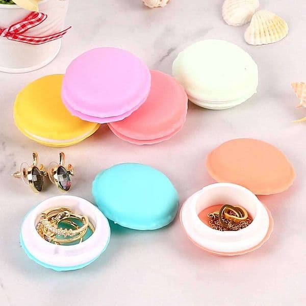 6Pcs Macaron Jewelry 6 Color Mini Rings Earrings Storage Box Travel Cosmetic Organizer Case Pill Container 26Y0122