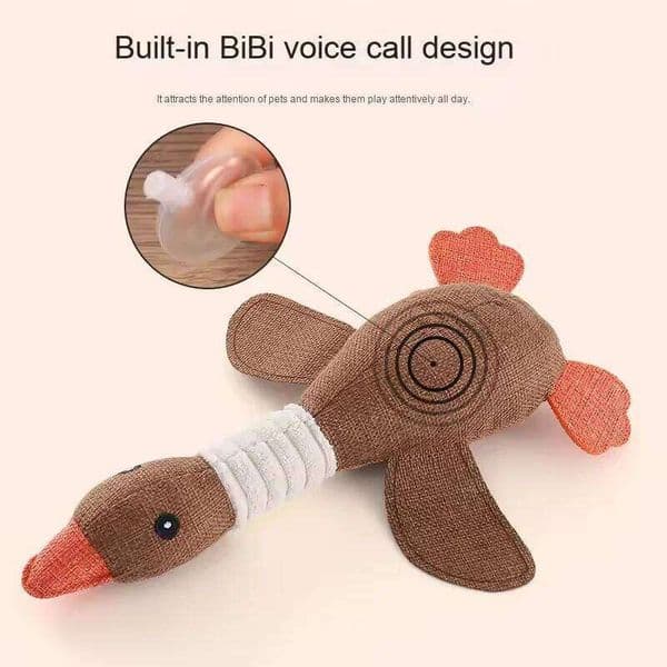 Eco Friendly Plush Duck Toy with Squeaker for Chewing and Teething - Interactive Pet Supplies Cat Dog Toys 26W01122