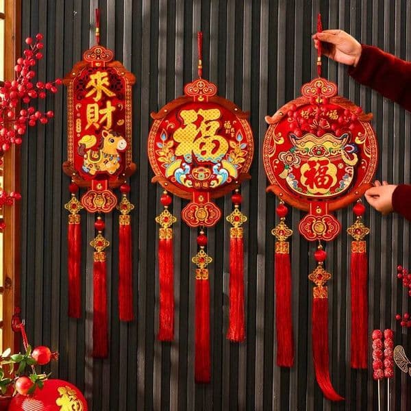 2026 Chinese Knot Pendant with Tassels Lunar New Year of Horse Party Hanging Ornaments Spring Festival Decor