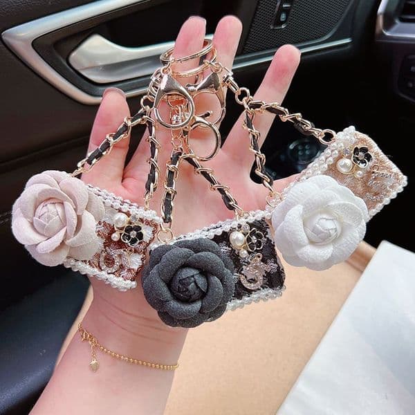 Fashion Camellia Phone Clutch Model Keychain Creative Bag Accessories Car Keychain for Women Z 1.6-7