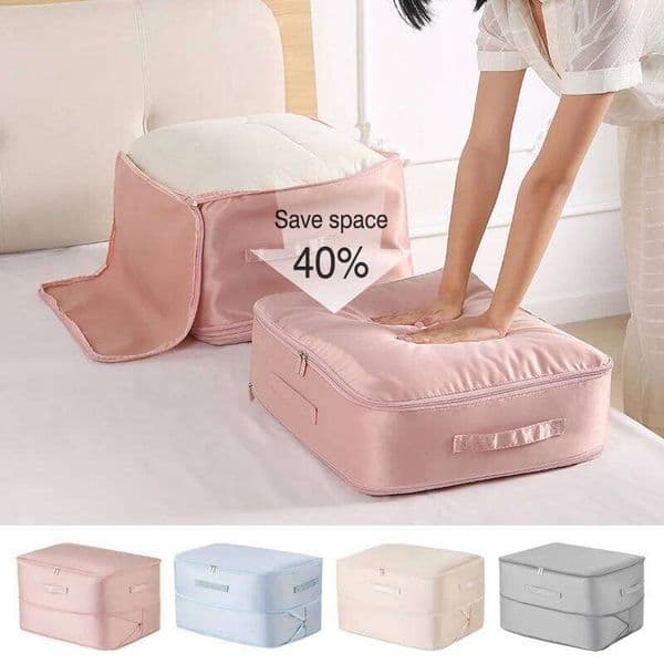 1pc Compression Large Capacity Down Jacket Duvet Storage Bag Foldable Luggage Suitcase Organizer Compressed Travel 26Y0122