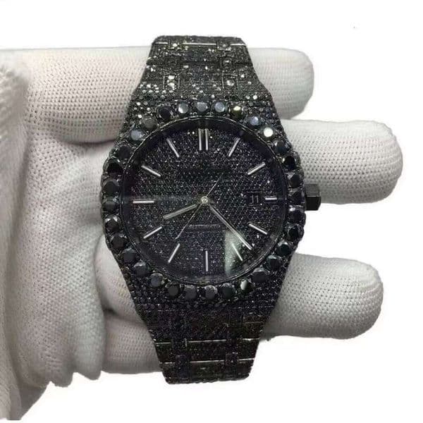 Moissanite Watch Business Waterproof Stainless Steel Strap Men Women Version 40mm Dial Diameter 20mm Light Luxury Mechanical