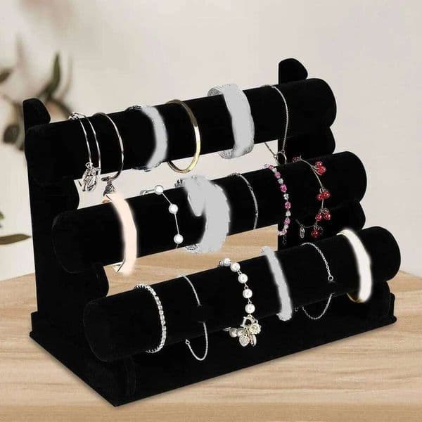 Bracelet display 2-layer 3-layer bracelet storage velvet jewelry rack, suitable for necklaces, headbands, watches 26Y0122
