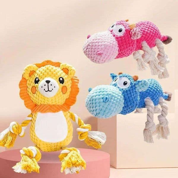 1Pcs Squeaky for Medium Dogs Plush Puppy Dog Chew Toys With Rope Animals Shape Pet Supplies 26H0122